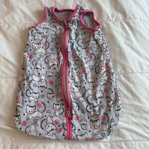 Snugabye Sleep Sack with Cat Cats & Kittens Print Grey Pink 3-6 months
